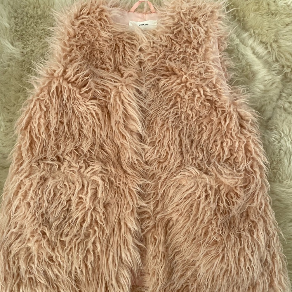 Zara pink fur vest